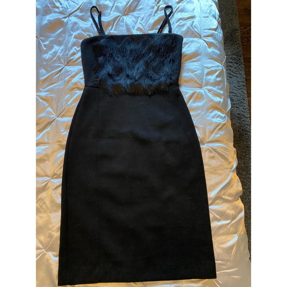 Banana Republic black strapless fringe sheath dress, size 6 — Great LBD!!